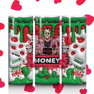 Valentine’s Jason Voorhees Tumbler – 20 oz Skinny Horror Cup